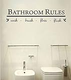 Bathroom wall art decal sticker funny kids Reminder Decoration ,Bathroom rule wash [並行輸入品]