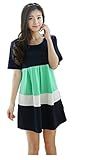 Y&M SHOP マタニティ 半袖 ワンピース チュニック お腹周りゆったりサイズ レディース お出かけ (XL, グリーン)