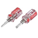 uxcell プラスマイナ スドライバー ミニ プラスチック リバーシブル双方向 ハンドル 2本