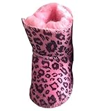 ユニセックスベビーLeopardの冬の雪のブーツの靴Prewalker0-12ヶスリップオン (6-12ヶ月, ピンク)