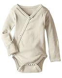 L'ovedbaby ラブドベビー  前開き 長袖 ボディスーツ ロンパース 0-3ヶ月用 STONE オーガニックコットン OR339