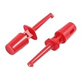 uxcell　テスクフック　テストクリップ　レッド　プラスチック　マルチメータ　テストケーブル　SMD IC　10 個入り