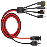 DFsucces 1M 4 in 1 コネクタ ソーラー充電ケーブル XT60アダプターケーブル 変換アダプター 太陽光パネル用ケーブル 16AWG 延長ワイヤー ソーラー充電ケーブル ポータブル電源/折り畳み式ソーラパネル, 発電所、RV用に適用