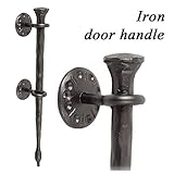 アイアン 取っ手 ドアハンドル ロング AFHD-309 面付けタイプ ハンドメイド ブラック