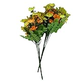 Hommy 　造花 ブーケ菊　造花 人工花 結婚式 パーティー 装飾花 デコレーション桜の花束 フラワー　一束　(イエロー)