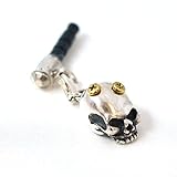 ネジ付き SV925 スカル イヤホンジャック アクセサリー スマホピアス