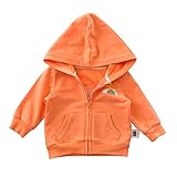 太陽と雲のパターンの赤ちゃん長袖の綿の服 (90, オレンジ)