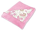 Trend Lab Receiving Blanket in Paisley Park Print Front/Pink Velour Back
