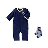 [ミキハウス] MIKIHOUSE 【ミキハウス(ベビー)】 エンブレム付カバーオールセット (60cm-70cm) 44-1205-673 紺