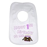 Baby Bib Happy First Birthday To Me - Girl by 2Personal