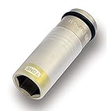 トネ(TONE) プロテクター付インパクト用薄形ホイルナットソケット 4AP-21N 差込角12.7mm イエロー 二面幅21mm