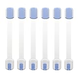 Habibee 6個パック調節可能な子安全ロックラッチto Baby Proofキャビネット引き出しアプライアンスToilet Seat冷蔵庫オーブン超強力な粘着