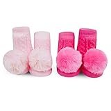 【日本正規品】 ワドル (WADDLE)   ラトルソックス ポムポム ピンク/ピンク 2足セット 100569