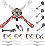 HAWK'S WORK F450ドローン・キット、 DIYクアッドコプターセット、 フレーム+ ESC + ブラシレスモーター + プロップ + アクセサリー + ギルドブック＆ビデオ (D)