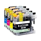 【TAKEYUKI】LC111-4PK 互換インクカートリッジ 互換品 互換インク 純正品併用 LC111-4PK 大容量 残量表示機能付 ICチップ対応 DCP-J957N J757N J557N J952N J752N J552N MFC-J877N J987DWN J897DN J827DN J727DDW J980DN J890DWN J820DN J720DW, CMYBK