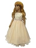 WIN　女の子フォーマルドレス 子供ワンピース ガールズフォーマル キッズドレス ピアノ 演奏会 発表会 結婚式ドレス ワンピース 入園式ワンピース コンサート 七五三 卒業式 (140cm, シャン