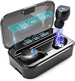 【2024年度版】Bluetooth イヤホン 完全ワイヤレス イヤフォン本体12時間再生/合計130時間再生 Hi-Fi 最新Bluetooth5.2+EDR搭載 3Dステレオサウンド AAC対応 ノイズキャンセリング機能 自動ペアリング LEDディスプレイ残量表示 良いフィット感 片耳/両耳モード切替 音量調整可能 IPX7防水 14