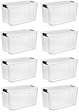Sterilite 19889804ストレージボックス、ホワイト、カバー&クリアベースラッチ70クォート/ 66liter、4 -パック 70 Quart, (8-Pack)