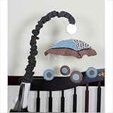GEENNY Musical Mobile For Boutique Blue Brown Scribble 13 PCS Crib Bedding Set by GEENNY [並行輸入品]