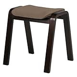 ハイスツール/曲木スツール ハイタイプ 木製/合成皮革 高さ45cm CF-406 ダークブラウン