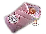 BEAUTIFUL VELOUR NEWBORN Baby Swaddle Wrap, Blanket, Snuggle, Sleeping Bag (Pink)