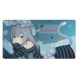 マウスパッド Vtuber 大型 アニメ 可愛い かわいい cat girl プレイマット デスクパッド ゲーム好きのプレゼント 滑り止め ゲーム用 萌え 贈り物 a (40*75CM)