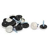 uxcell ミラースクリューネイル 金属 フィッティングパーツ 20mm直径 バスルーム 12個入り