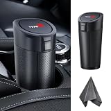 タイプR 車用ゴミ箱 スリム ボトル型 ソフトゴミ箱 蓋を開ける2つの方法、Type R 新型 タイプR 内装パーツ、小物入れ おしゃれ 車内便利 カー用品 +洗車タオル1枚