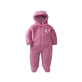 SSJH カバーオール ロンパース ベビー服 赤ちゃん 防寒着 新生児 熊耳 長袖 0~1.5歳 保温 秋冬 可愛い 男女兼用 出産祝い プレゼント
