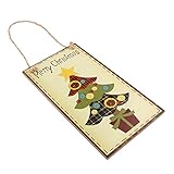 Perfk 木製　プラーク　ボード　クリスマス　壁　ハンギング　可愛い　木板　全4デザイン - クリスマスツリー