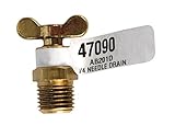 JmfニードルDrain Cock To Mpt 1 / 4 "イエロー真鍮袋詰め