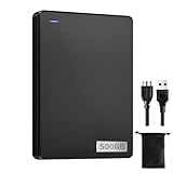 外付けハードディスク 外付けHDD 500GB大容量 ポータブルHDD 軽量 静音 USB 3.0対応超高速 耐衝撃2.5インチ外付けHDD PC/TV/Mac/XBox/PS4適用に対応 テレビ録画 収納袋付き