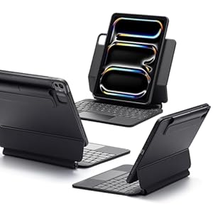 ESR iPad Pro 11 キーボード付きケース Rebound 360シリーズ (M5/M4, 2025/2024) 磁気スタンド付き 脱着可能保護ケース ブラック