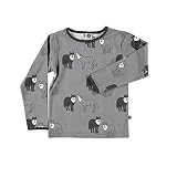 【Smafolk スマフォルク】T-shirt with wolf Wild dove カラー:グレー p0000gyc ベビー トップス 長袖 出産お祝い キッズ 子供服