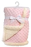 Stephan Baby Super-Soft Reversible Velour Plush or Sherpa Bumpy Blanket, Pink by Stephan Baby