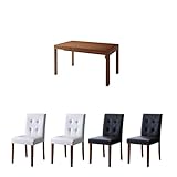 ブラック／ホワイト／【5点セット】STRIDER お洒落 北欧 ダイニングセット スライド 伸縮式　食卓　モダン ダイニング テーブル チェア ブラウン ブラック ホワイト