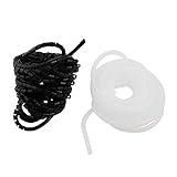 uxcell　スパイラルチューブ　ポリエチレン　ブラック　ホワイト　 276g　11M　ケーブル保護　再利用可能　 2本入り