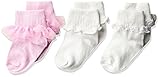 Jefferies Socks Baby Girls' Ruffle/Ripple Edge/Lace 3 Pack Pink/White Infant [並行輸入品]