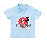 BabyChips 忍者(ニンジャ)A(名入れ半袖ベビーTシャツ) 80 ライトブルー