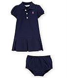Polo Ralph Lauren(ポロラルフローレン) ポロ ワンピース 半袖　ブルマ付き：ショーツ（紺色） (24M（２歳）) [並行輸入品]