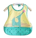 漫画の防水ベビービブポケットグリーンエレファント