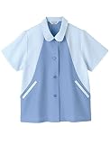 UNIWEAR(ユニウェア) レディース 半袖 スモック SL-964 ブルー M ( 9号 ) （ 日本製生地使用 ）