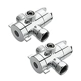 OUNONA T型アダプタ　三方向　シャワーホース　切換バルブ　ダイバータバルブ ソケット付き シャワーアーム切替弁　ユニバーサルシャワーコンポーネント　2台（シルバー）