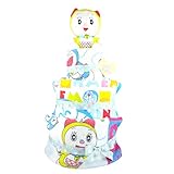 おむつケーキ ドラえもん 3段 ドラミ 出産祝い ベビーギフト フェイスタオル ゲストタオル ぬいぐるみ doraemon3_4