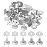 PATIKIL レザーリベット 12x4x10mm バー 24セット ワッシャー アルミファスナー 留め具 皮革工具 手芸パーツ メタルスタッド ポスト レザークラフト ベルト 財布 襟 DIYクラフト