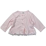 《春秋対応》(日本製) Pample Mousse(パンプルムース) 天竺ドット柄ジャガード長袖カーディガン 80cm/PK NO.DP-81203