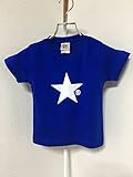 ☆ スター柄 イニシャルS キッズ Tシャツ 半袖 ロイヤルブルー (100)