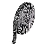 ラインストーンテープ 自粘着 キラキラ デコシール 幅9mm 4列 ブラック 長さ90cm DIY用 多列 幅4.5mm〜18mm NANDELMO ND-0180-R04-BK-9mm-4L