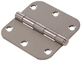 The Hillman Group 852618 3-1/2 Stainless Steel Residential Door Hinge - 5/8 Round Corner - Removable