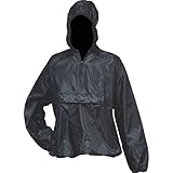 ブラックナイロンフード付きポンチョプルオーバー雨コートジャケットMens Ladies緊急
